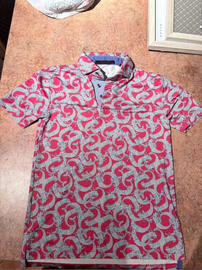 Greyson Magic Dragon Polo boys Red & Gray Paisley
